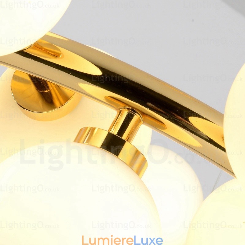 Suspension nordique à 25 lampes avec abat-jour en verre