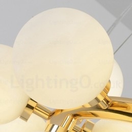 Suspension nordique à 25 lampes avec abat-jour en verre