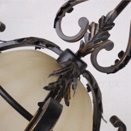 Suspension rustique à 1 lumière avec abat-jour en verre