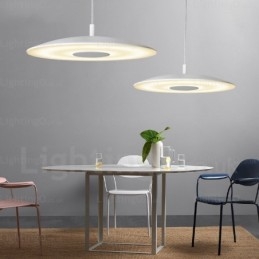 Suspension contemporaine moderne à 1 lumière avec abat-jour en verre