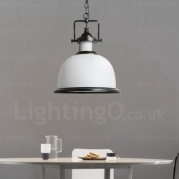 Suspension rustique à 1 lumière avec abat-jour en verre