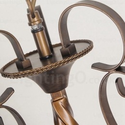 Suspension rustique à 1 lumière avec abat-jour en verre