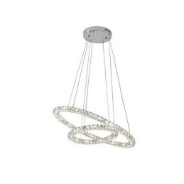 Suspension en cristal K9 moderne à 2 anneaux et 3 côtés, luminaire d'intérieur