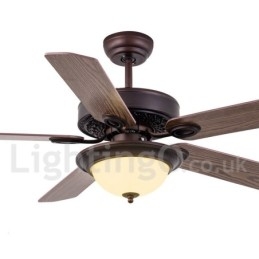Ventilateur de plafond vintage style country rétro rustique 42", 48", 52"