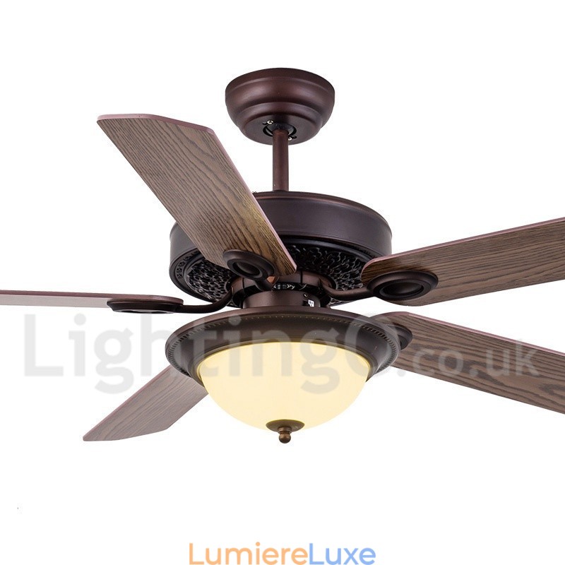 Ventilateur de plafond vintage style country rétro rustique 42", 48", 52"