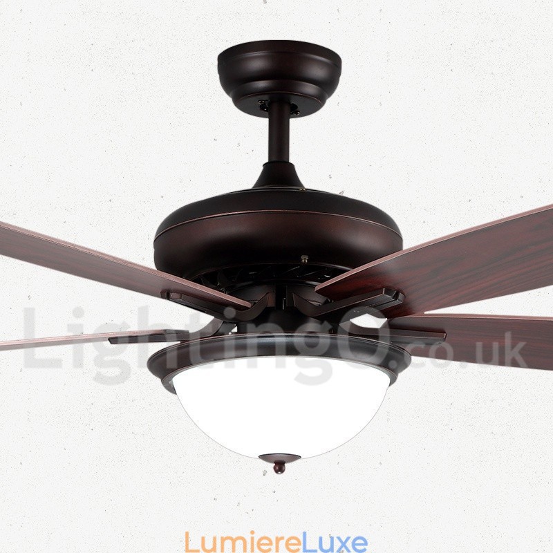Ventilateur de plafond vintage de style rustique rétro de 52 pouces