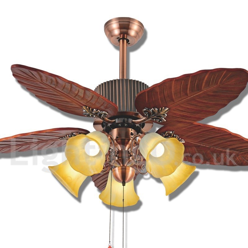 Ventilateur de plafond vintage de style rustique rétro de 48 pouces