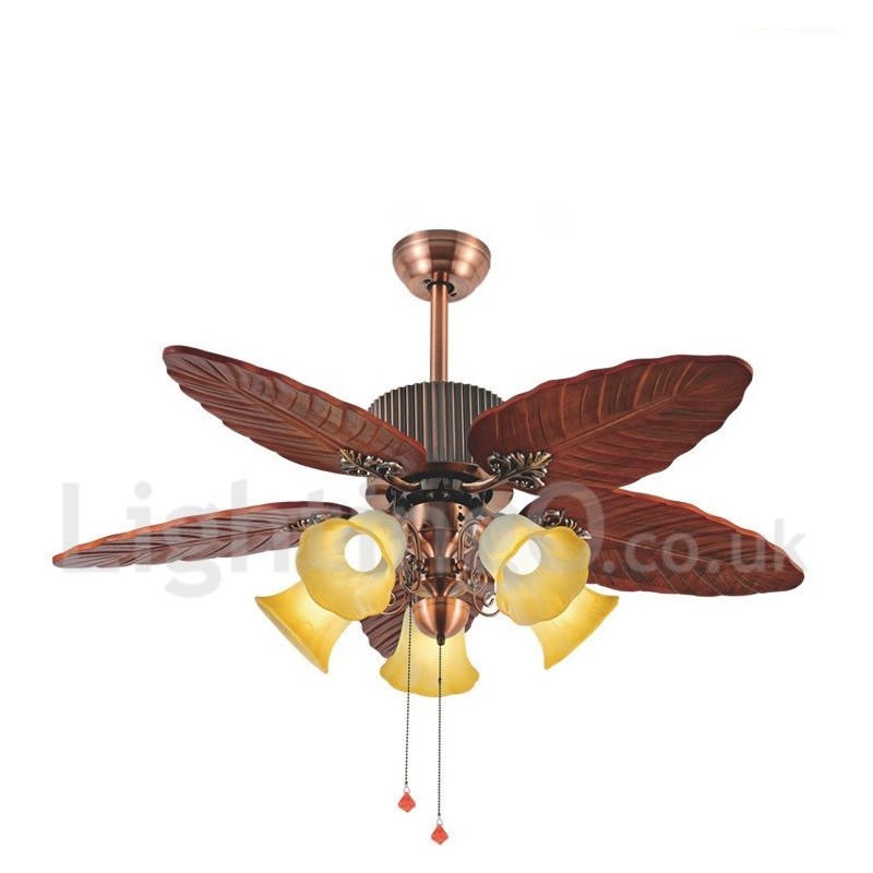 Ventilateur de plafond vintage de style rustique rétro de 48 pouces