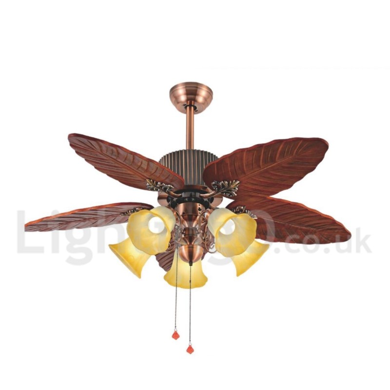 Ventilateur de plafond vintage de style rustique rétro de 48 pouces
