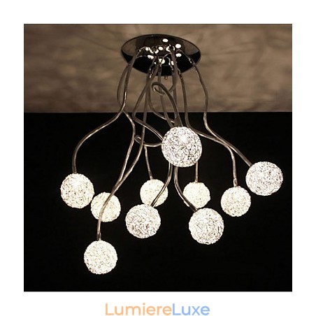 Lampe de plafond simple en fer, lampe ronde en fer créative, lampe en fil d'aluminium Lampe de plafond simple en fer, lampe ronde en fer créative, lampe en fil d'aluminium