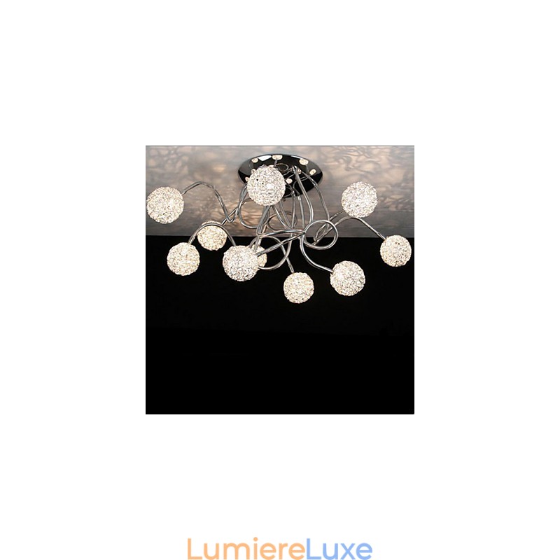 Lampe de plafond simple en fer, lampe ronde en fer créative, lampe en fil d'aluminium