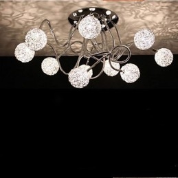 Lampe de plafond simple en fer, lampe ronde en fer créative, lampe en fil d'aluminium