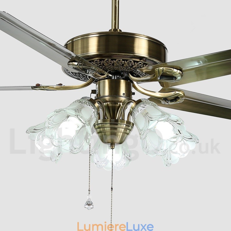 Ventilateur de plafond vintage de style européen de 52 pouces