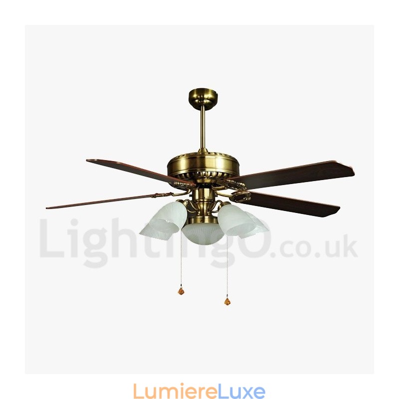 Ventilateur de plafond contemporain moderne de style européen de 52 pouces
