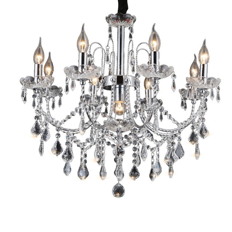 Lustre en cristal élégant à 9 lumières