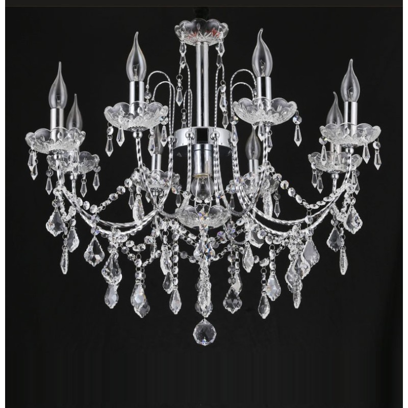 Lustre en cristal élégant à 9 lumières
