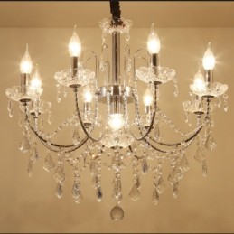 Lustre en cristal élégant à 9 lumières