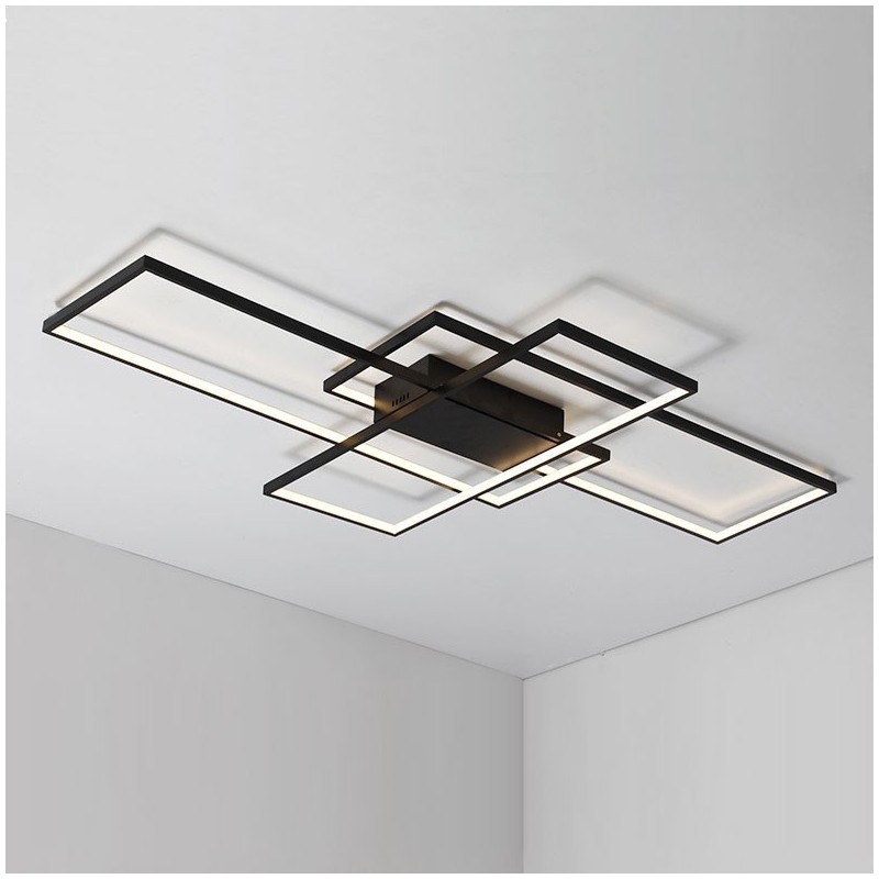 Plafonnier moderne et contemporain en aluminium avec variateur d'intensité pour salon, chambre à coucher, peut également être utilisé comme applique murale.