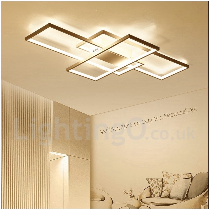 Plafonnier moderne et contemporain en aluminium avec variateur d'intensité pour salon, chambre à coucher, peut également être utilisé comme applique murale.