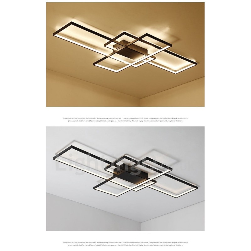 Plafonnier moderne et contemporain en aluminium avec variateur d'intensité pour salon, chambre à coucher, peut également être utilisé comme applique murale.