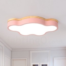 Plafonnier Macaron multicolore moderne contemporain en acier et bois