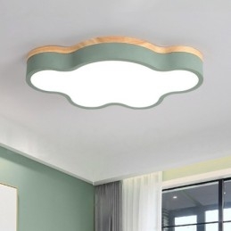 Plafonnier Macaron multicolore moderne contemporain en acier et bois