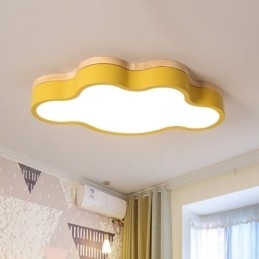Plafonnier Macaron multicolore moderne contemporain en acier et bois