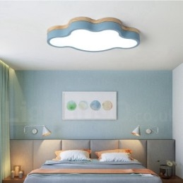 Plafonnier Macaron multicolore moderne contemporain en acier et bois