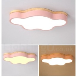 Plafonnier Macaron multicolore moderne contemporain en acier et bois