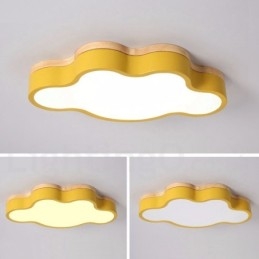 Plafonnier Macaron multicolore moderne contemporain en acier et bois