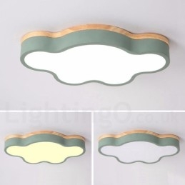 Plafonnier Macaron multicolore moderne contemporain en acier et bois