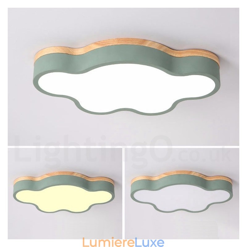 Plafonnier Macaron multicolore moderne contemporain en acier et bois
