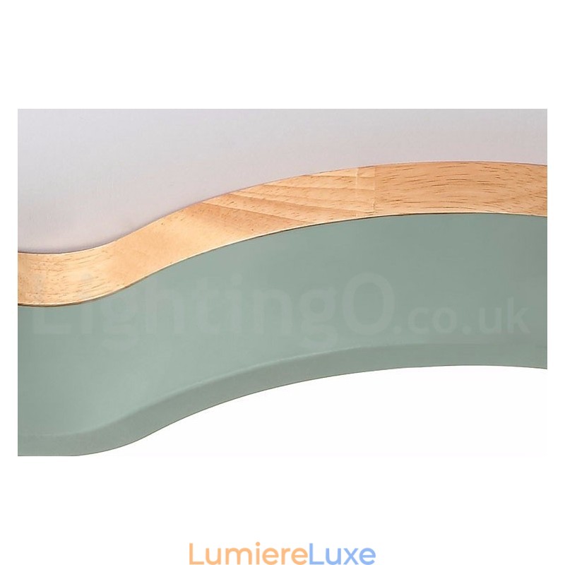 Plafonnier Macaron multicolore moderne contemporain en acier et bois