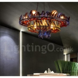 Lustre suspendu rétro en acier pour magasin d'éclairage