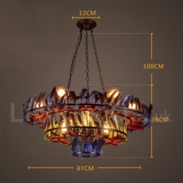 Lustre suspendu rétro en acier pour magasin d'éclairage