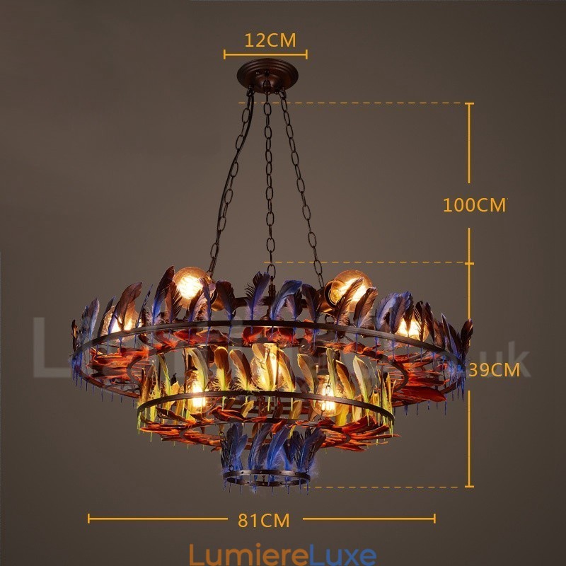 Lustre suspendu rétro en acier pour magasin d'éclairage