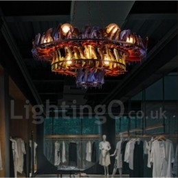 Lustre suspendu rétro en acier pour magasin d'éclairage