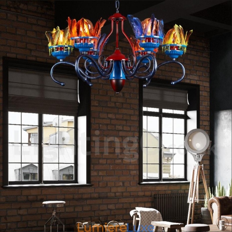 Lustre suspendu rétro en acier pour magasin d'éclairage