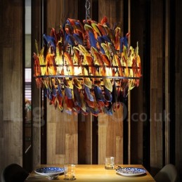 Lustre suspendu rétro en acier pour magasin d'éclairage