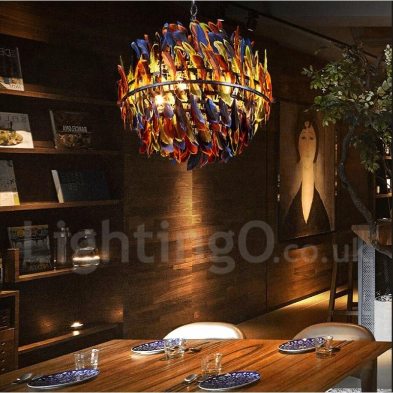 Lustre suspendu rétro en acier pour magasin d'éclairage