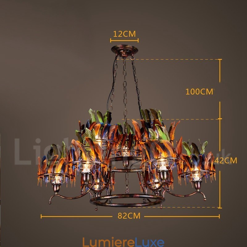 Lustre suspendu rétro en acier pour magasin d'éclairage