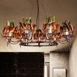 Lustre suspendu rétro en acier pour magasin d'éclairage