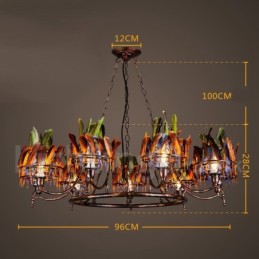 Lustre suspendu rétro en acier pour magasin d'éclairage