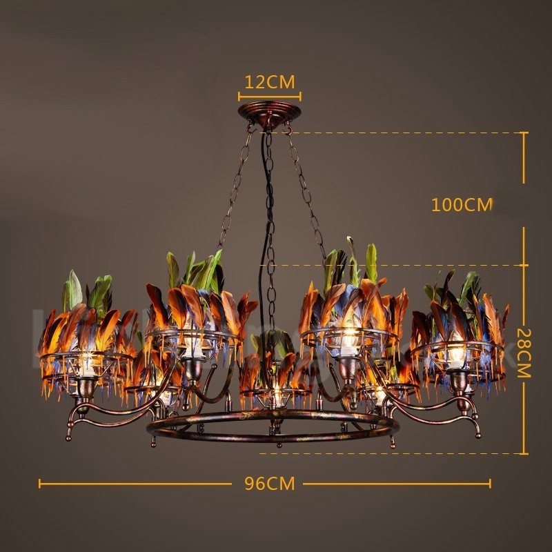 Lustre suspendu rétro en acier pour magasin d'éclairage