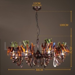 Lustre suspendu rétro en acier pour magasin d'éclairage