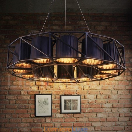 Lustre suspendu de magasin d'éclairage en acier de style industriel Lustre suspendu de magasin d'éclairage en acier de style industriel