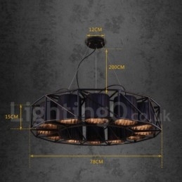 Lustre suspendu de magasin d'éclairage en acier de style industriel