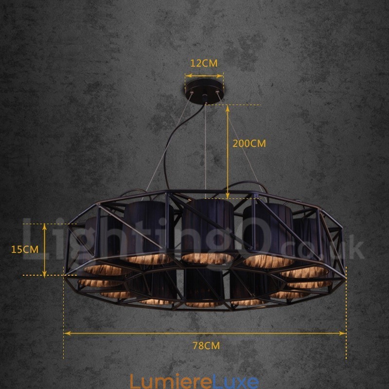 Lustre suspendu de magasin d'éclairage en acier de style industriel