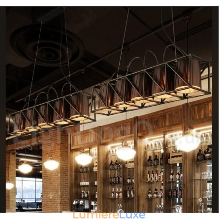 Lustre suspendu de magasin d'éclairage en acier de style industriel Lustre suspendu de magasin d'éclairage en acier de style industriel