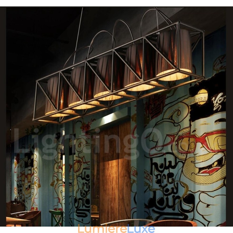 Lustre suspendu de magasin d'éclairage en acier de style industriel